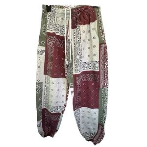 Patchwork Bandana Print Men's Pants
